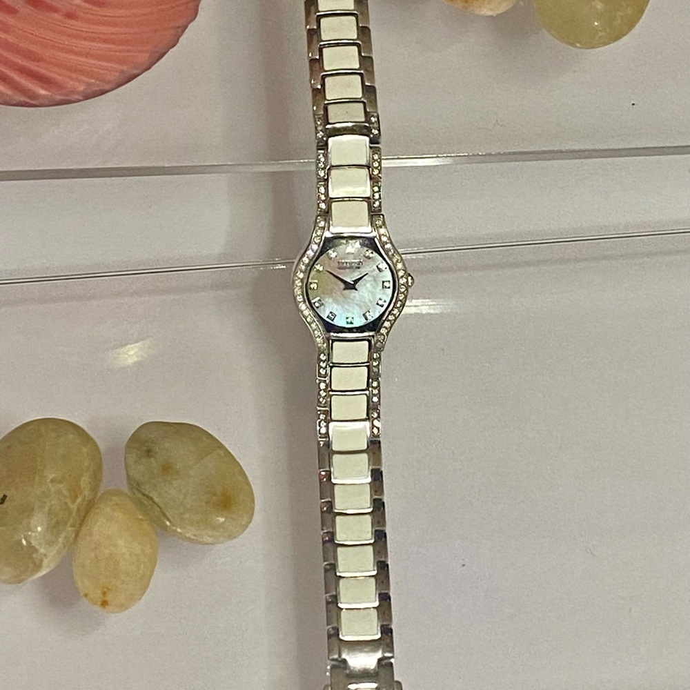 Elegant Silver and White Women's Watch